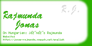 rajmunda jonas business card